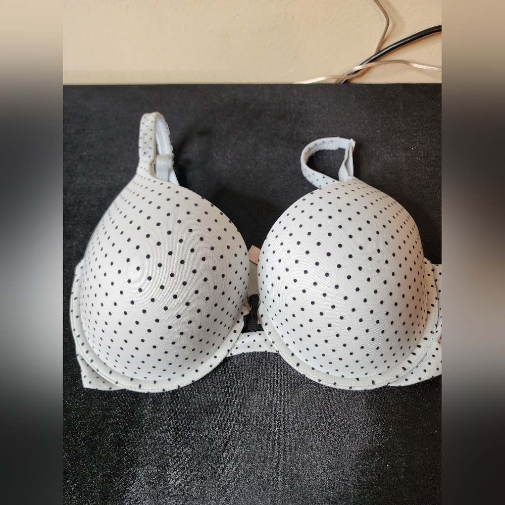 Vintage light blue polka-dot Victoria's Secret bra